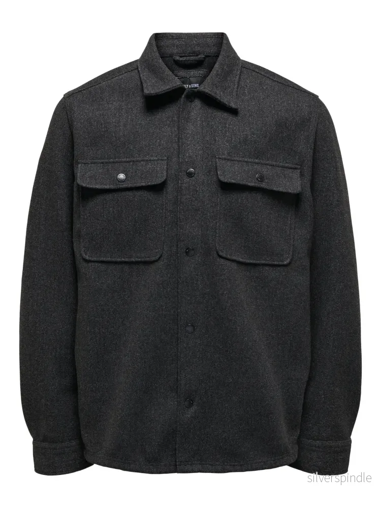 ASH OVERSHIRT WOOLEN LOOK BLACK ASH OVERSHIRT WOOLEN LOOK BLACK