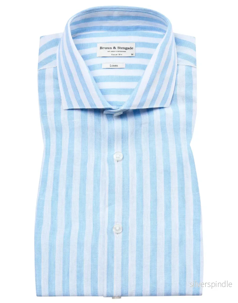 BS Valencia Casual Slim Fit Skjorta – Light Blue/White BS Valencia Casual Slim Fit Skjorta – Light Blue/White