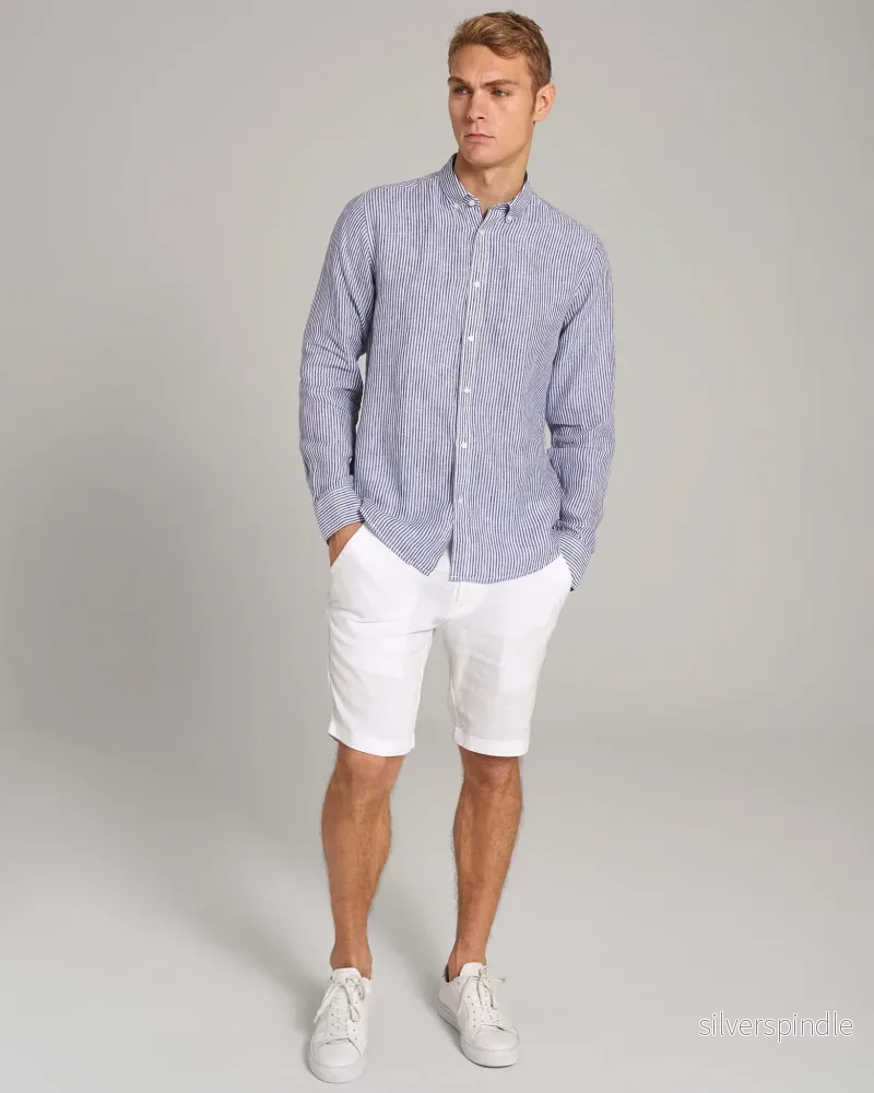 BS Bottas Casual Slim Fit Skjorta - Navy/White - Bild 3