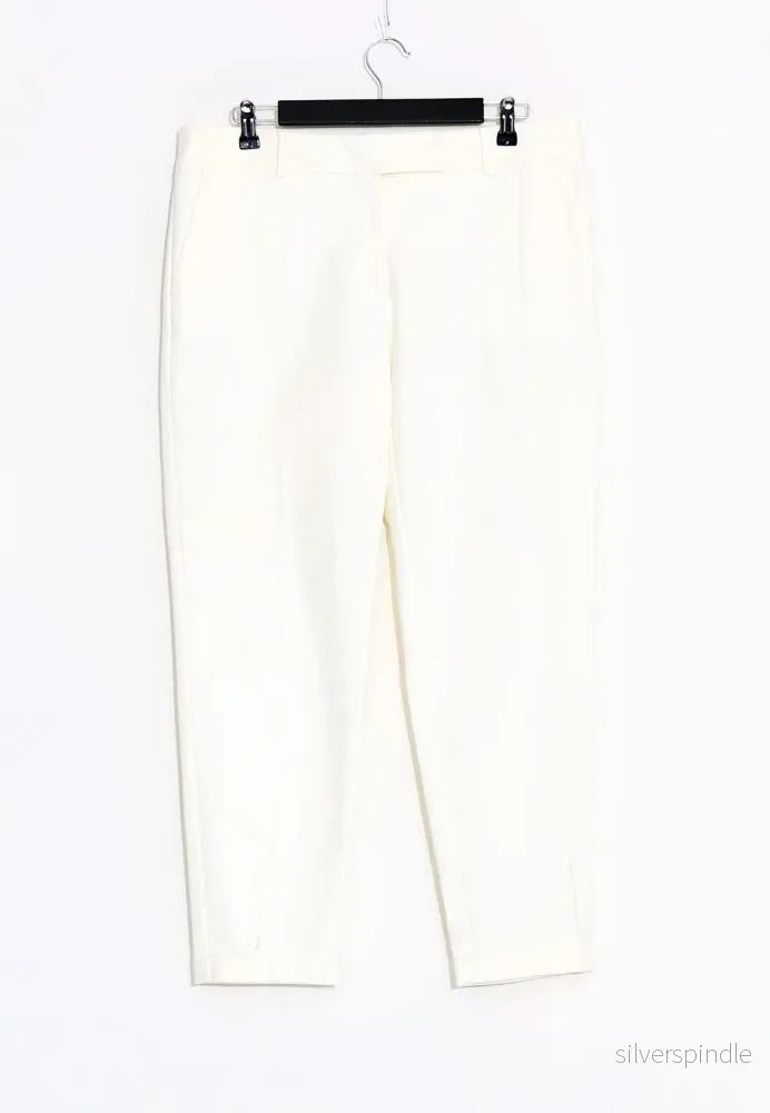 TROUSERS WITH BELT - Vit