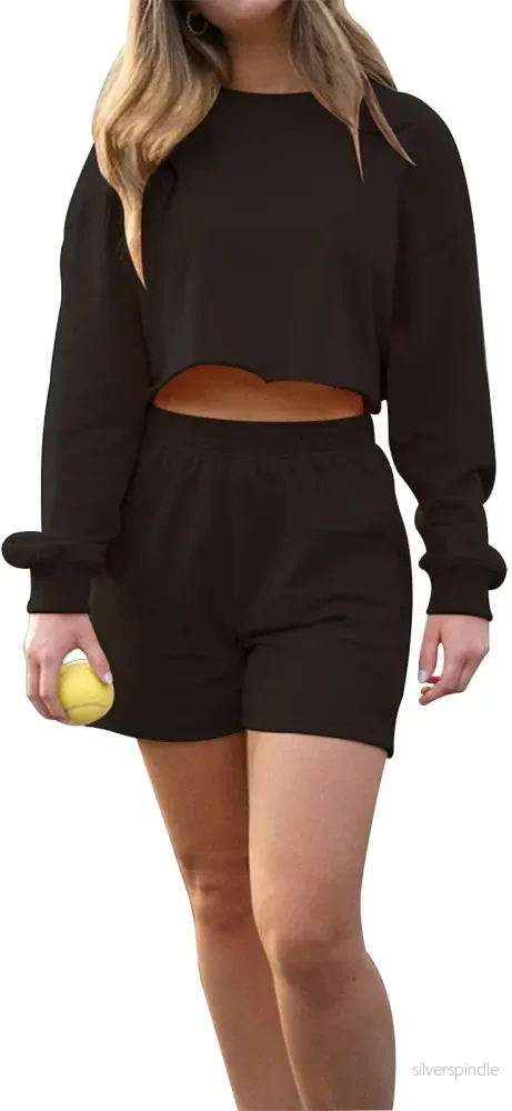 Olivia | Minimalistiskt Tvådelat Set med Långärmad Tröja och Shorts