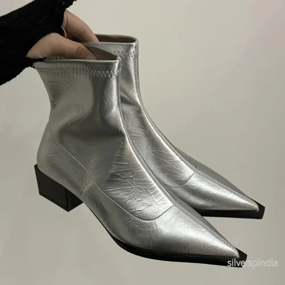 Eleganta Spetsiga Stövlar för Kvinnor med Slip-On Design | Perfekt för Stil och Komfort - Bild 2