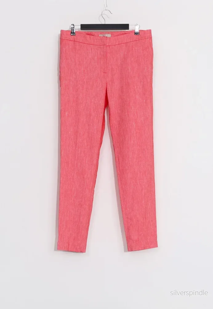 LINEN STRETCH TROUSERS - Röd