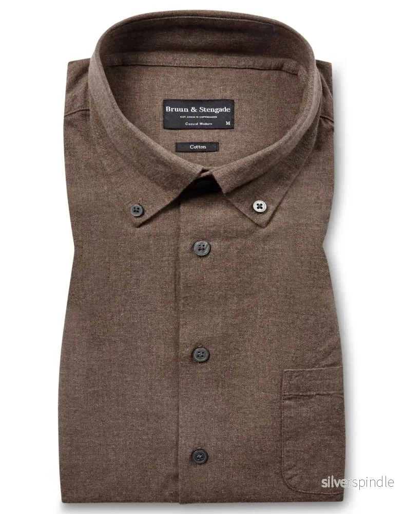 BS Cotton Casual Modern Fit Skjorta – Brown BS Cotton Casual Modern Fit Skjorta – Brown