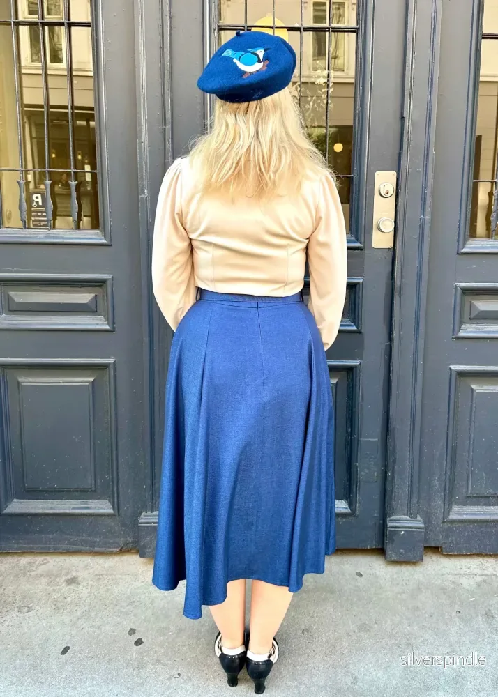 Midi kjol - navy denimlook - Bild 3