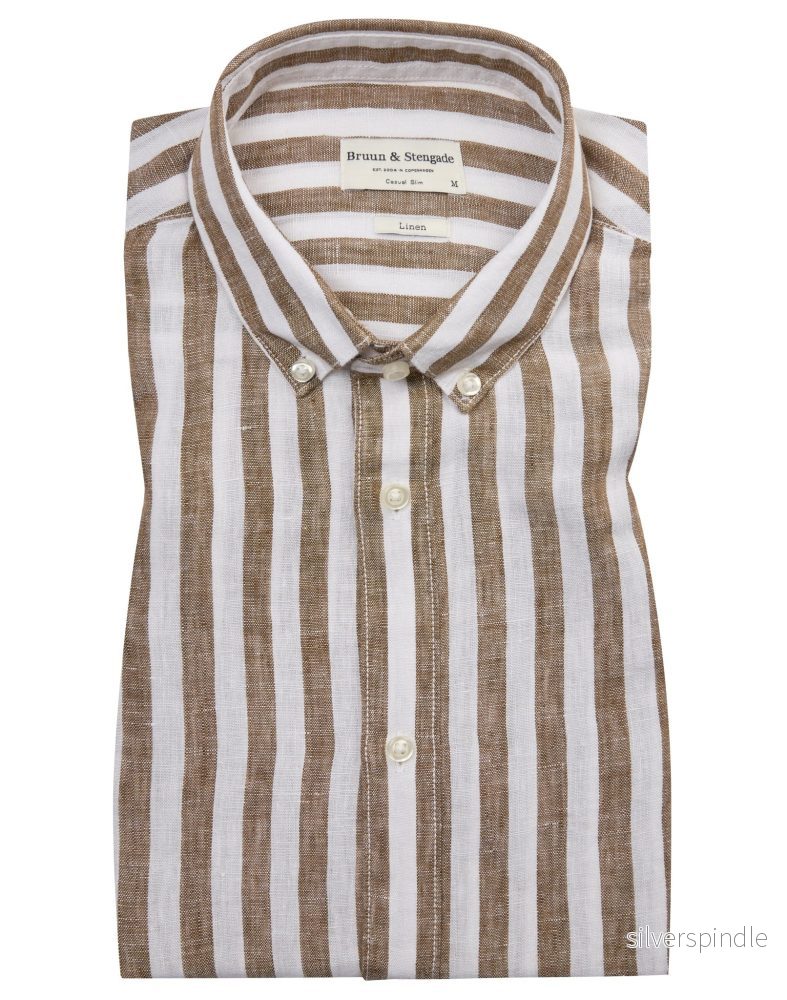 BS Ocon Casual Slim Fit Skjorta - Ochre/White
