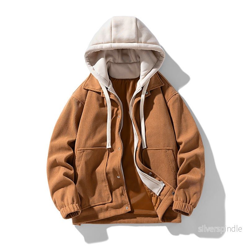 Ethan | Randig Höstjacka med Huv och Praktisk Design - Bild 3