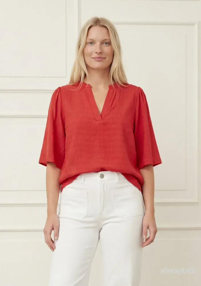 Ane s/s Blouse – Fresh Red Ane s/s Blouse – Fresh Red