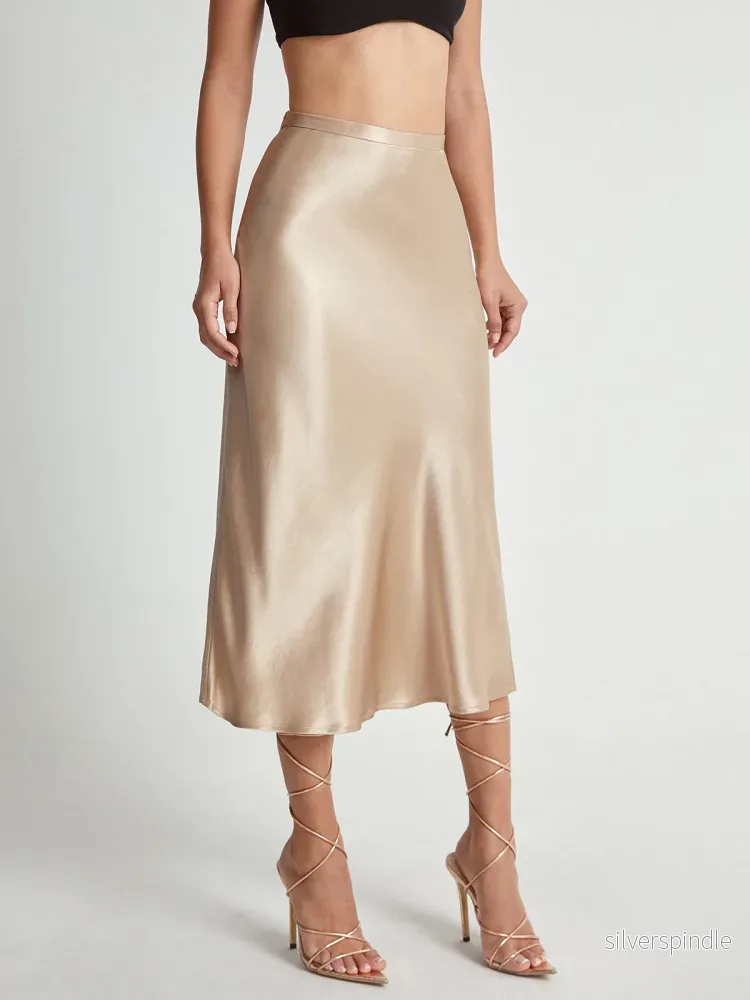 Elegant Midikjol med Hög Midja för Kvinnor | Smickrande Design för Sommarens Evenemang Elegant Midikjol med Hög Midja för Kvinnor | Smickrande Design för Sommarens Evenemang