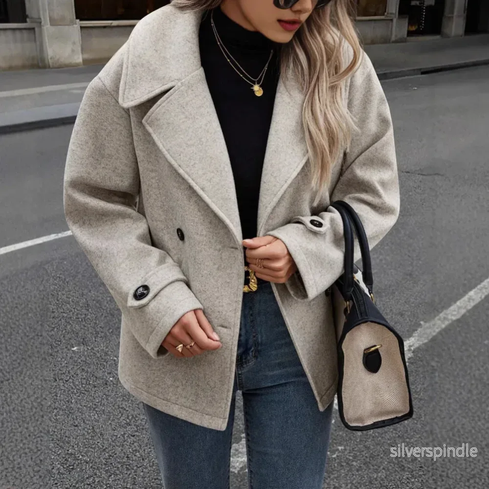 Sophie | Elegant Lång Höstkappa i Ullblandning - Bild 2