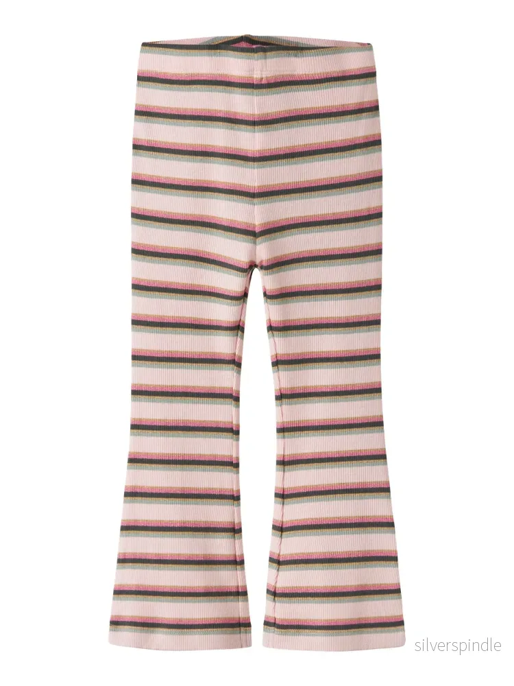 Laverne Randiga Ribbade Flared Leggings Med Glitterdetaljer Laverne Randiga Ribbade Flared Leggings Med Glitterdetaljer