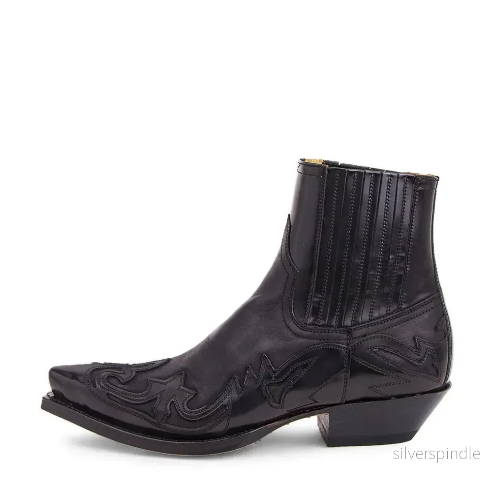 Klassiska Cowboystövlar för Män | Bekväm Slip-On Design för Stil och Mångsidighet