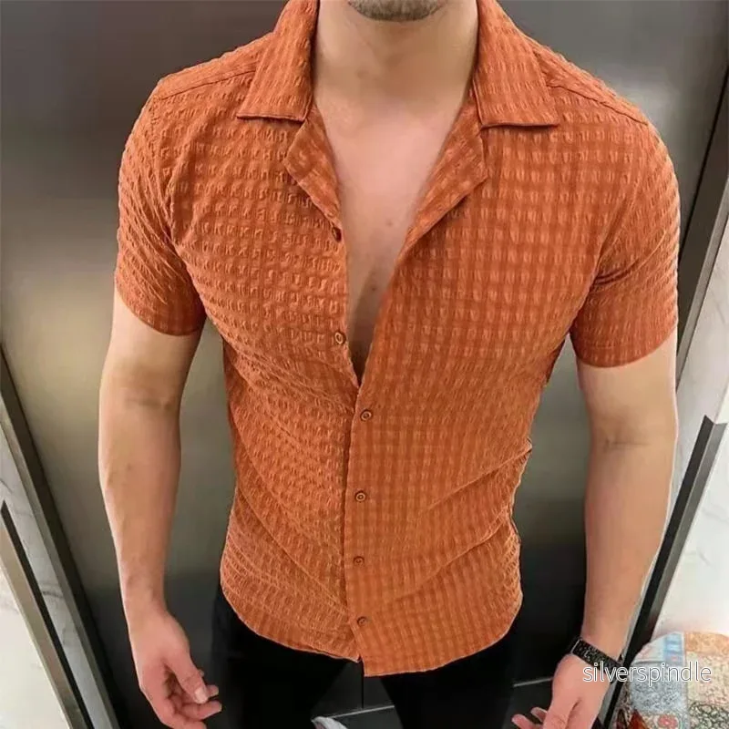 Noah | Slim Fit Kortärmad Kofta med Slagkrage - Bild 3