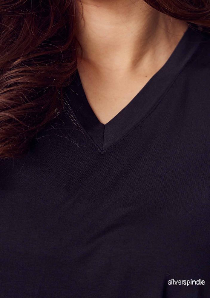 Gritt V-Neck T-Shirt - Black - Bild 3