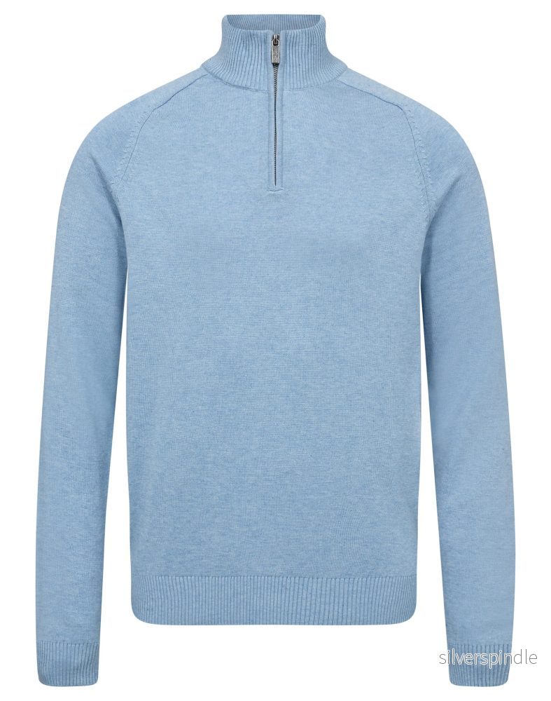 BS Ilario Regular Fit Stickat - Light Blue