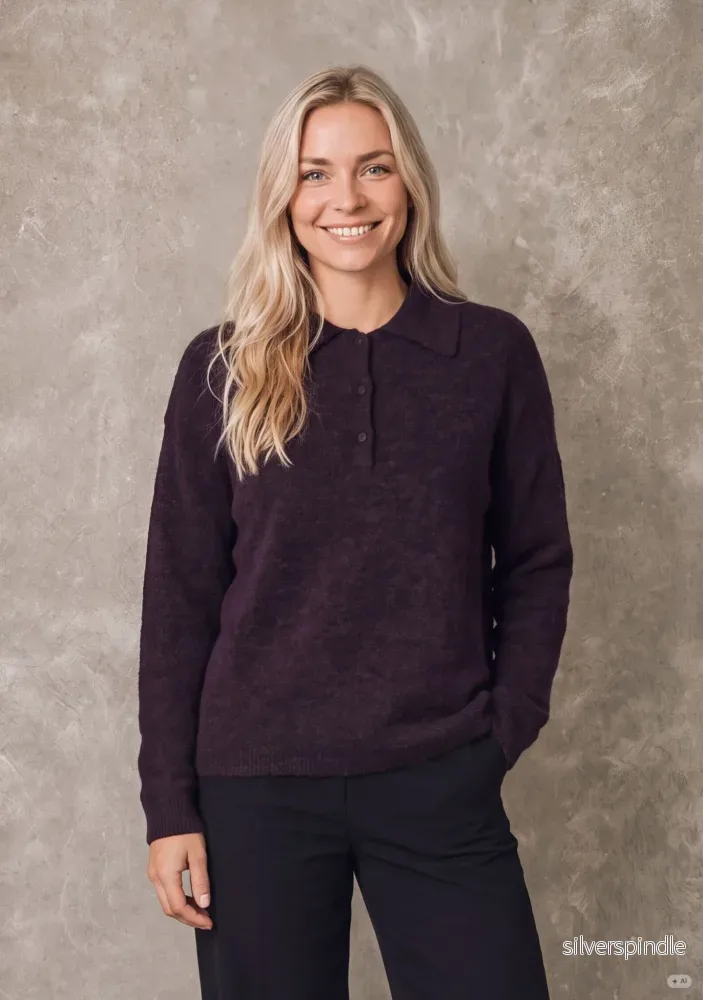 Anna Colar Pullover – Aubergine Anna Colar Pullover – Aubergine