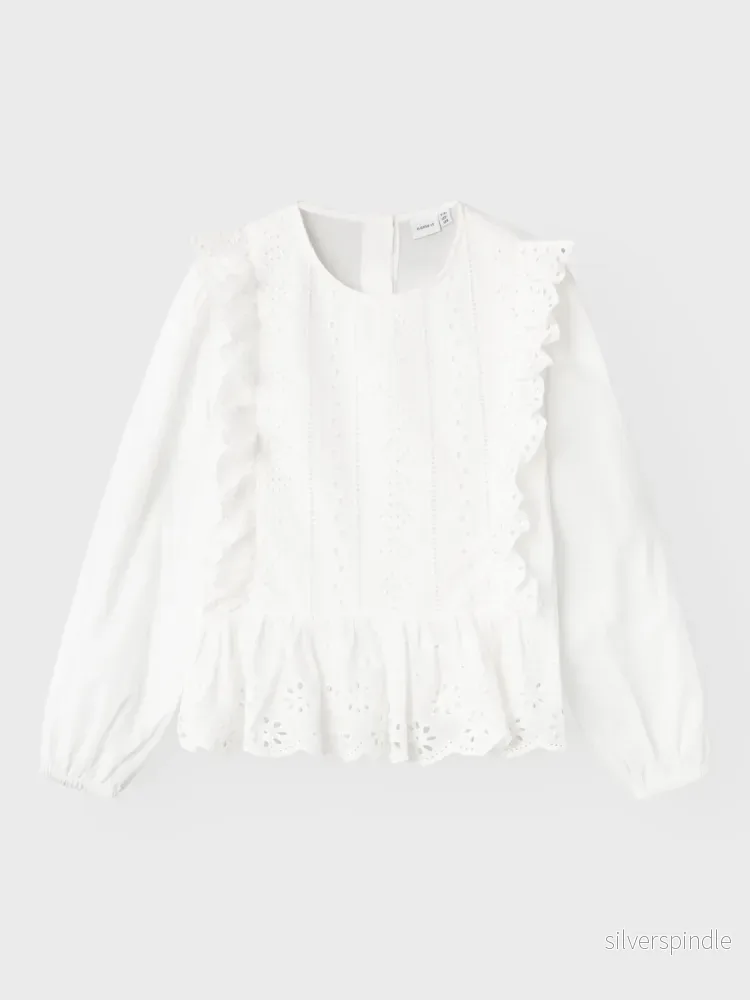 Spets och volang Blus - Bild 3