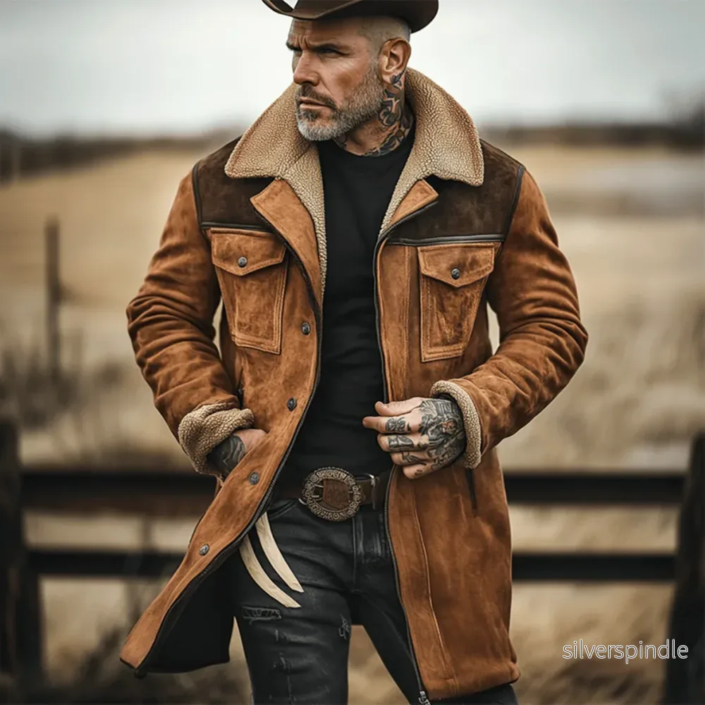 Ethan | Elegant Lång Herrvinterkappa med Shearling Detaljer - Bild 2