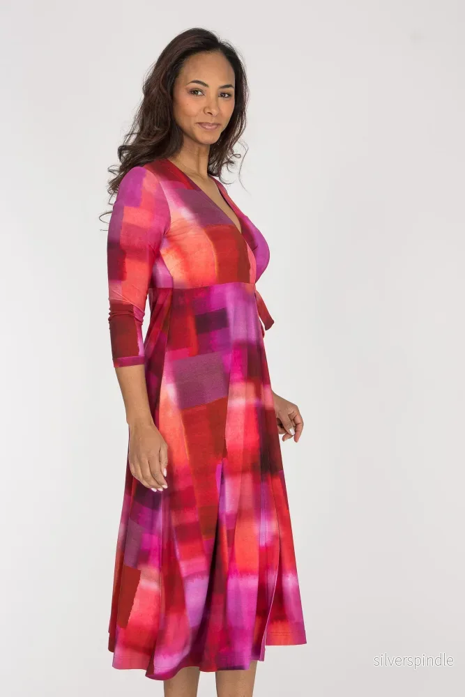 Loose fit midi wrap jersey dress - Pink - Bild 3