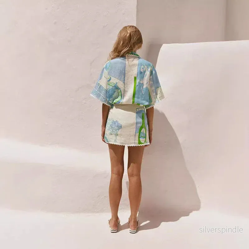 Sophie | Elegant Tvådelat Set Dam Med Spetsmönster - Bild 2