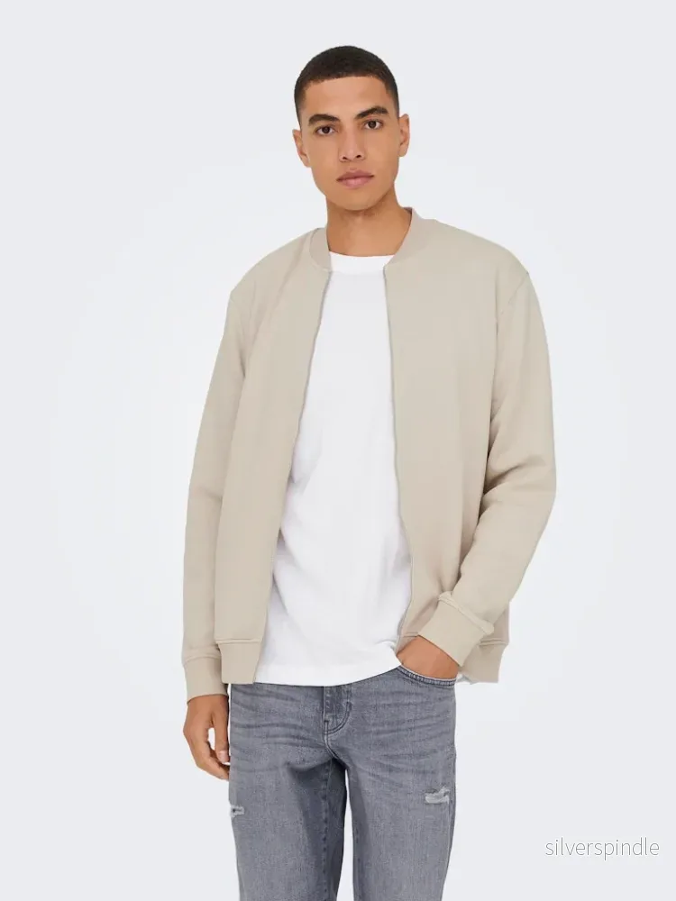 CERES ZIP BOMBER SWEAT SILVER LINING CERES ZIP BOMBER SWEAT SILVER LINING