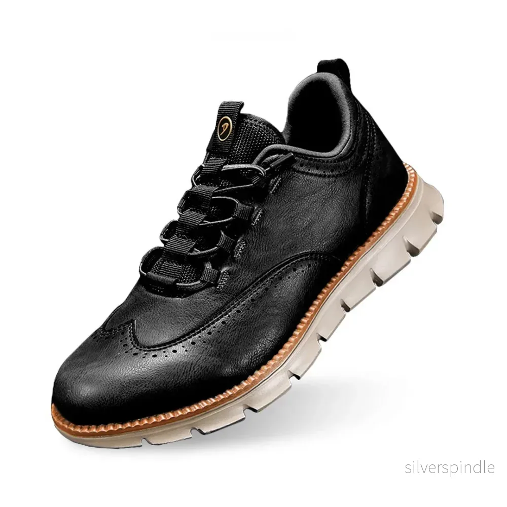Ethan | Elegant Svart Oxford Skor med Flexibel Sula och Memory Foam