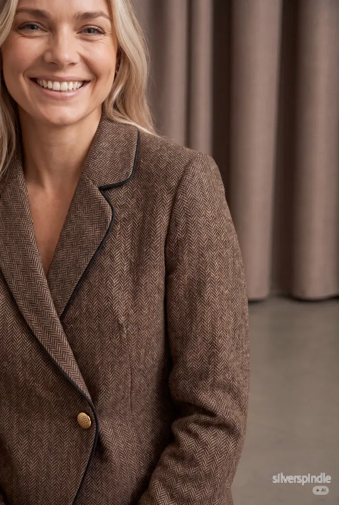 Oda Blazer - Brown Herringbone - Bild 3
