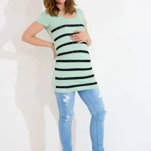 MAMMA-TOPP CELINE LACE JERSEY – Aqua Foam MAMMA-TOPP CELINE LACE JERSEY – Aqua Foam
