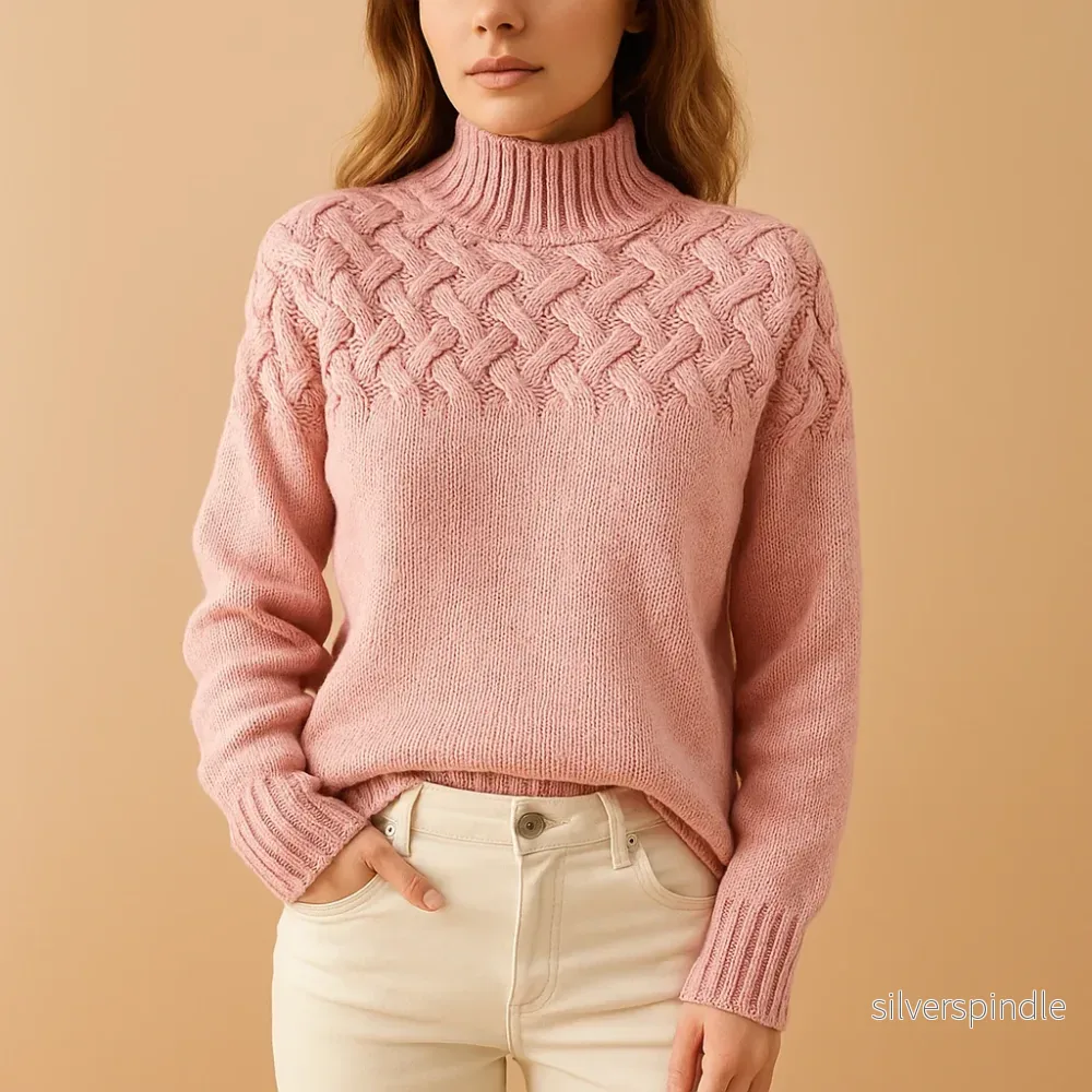 Elegant Stickad Turtleneck-tröja för Kvinnor med Förlängd Passform | Mjuk Textur för Komfort och Stil - Bild 2
