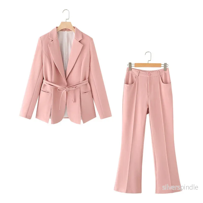 Olivia | Elegant Vårkavaj och Byxset med Skärp Olivia | Elegant Vårkavaj och Byxset med Skärp