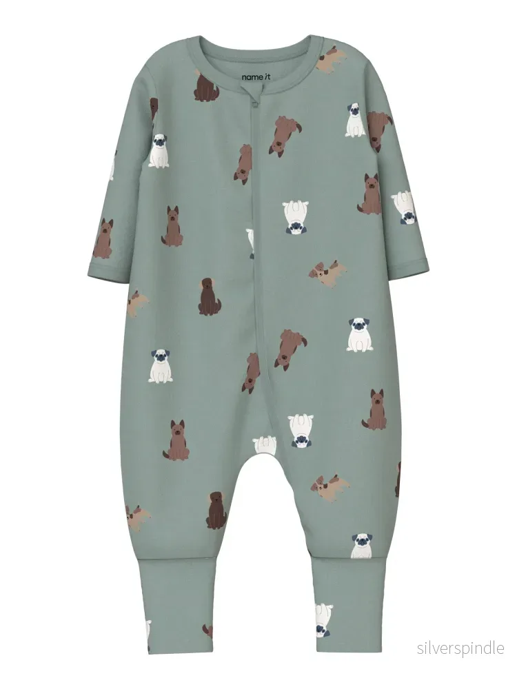 Hundmönstrad Pyjamas Med Valbar Fot Dragkedja Hundmönstrad Pyjamas Med Valbar Fot Dragkedja