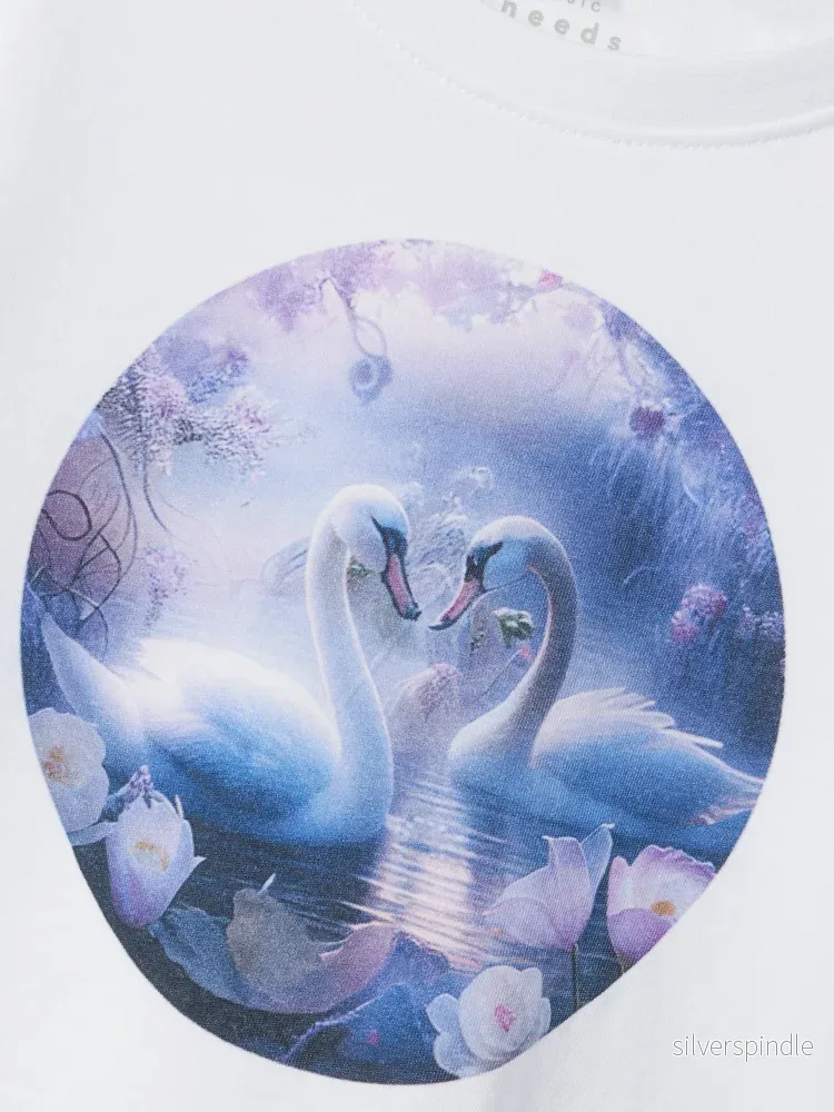 Långärmad T-shirt Svanar - Bild 2