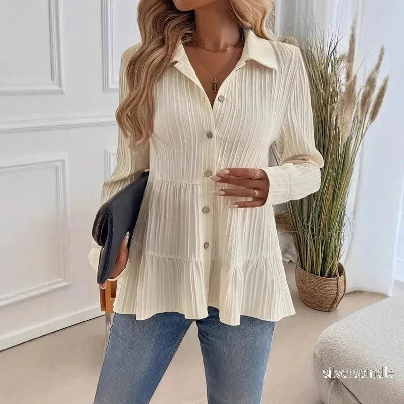 Emma | Elegant Långärmad Pullover Skjorta - Bild 2