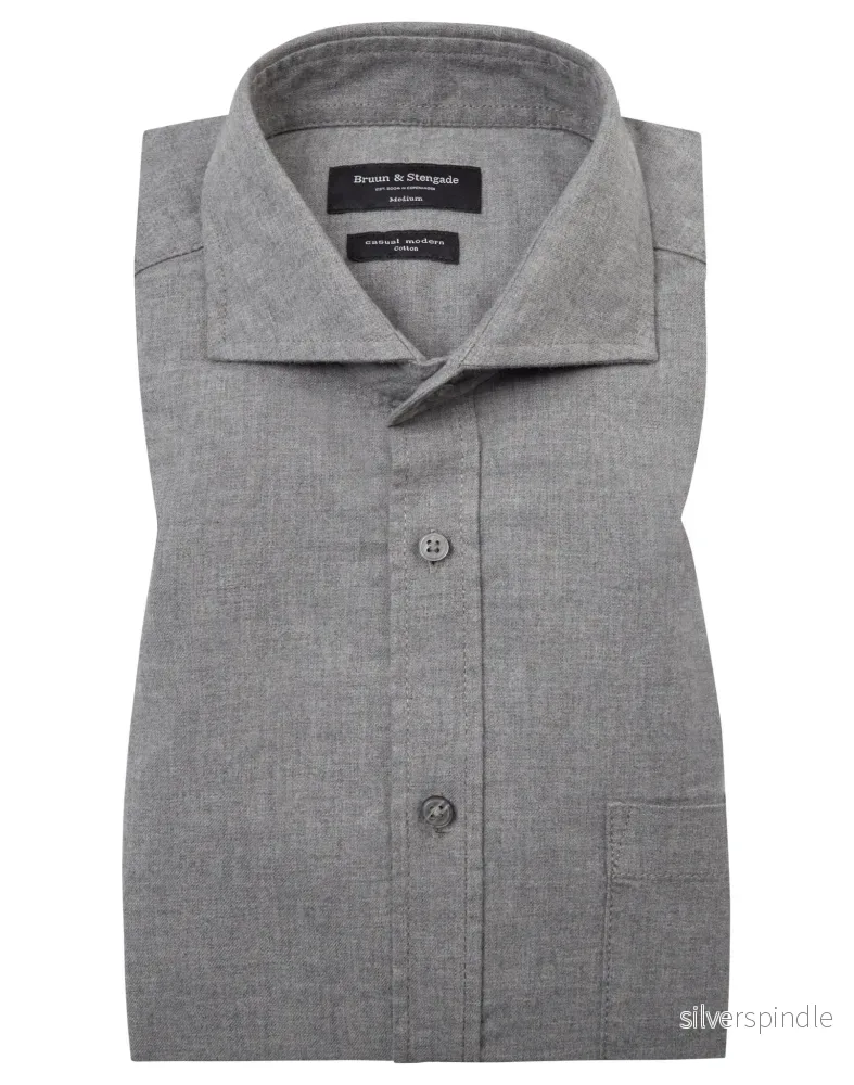BS Lamin Casual Modern Fit Skjorta – Grå BS Lamin Casual Modern Fit Skjorta – Grå