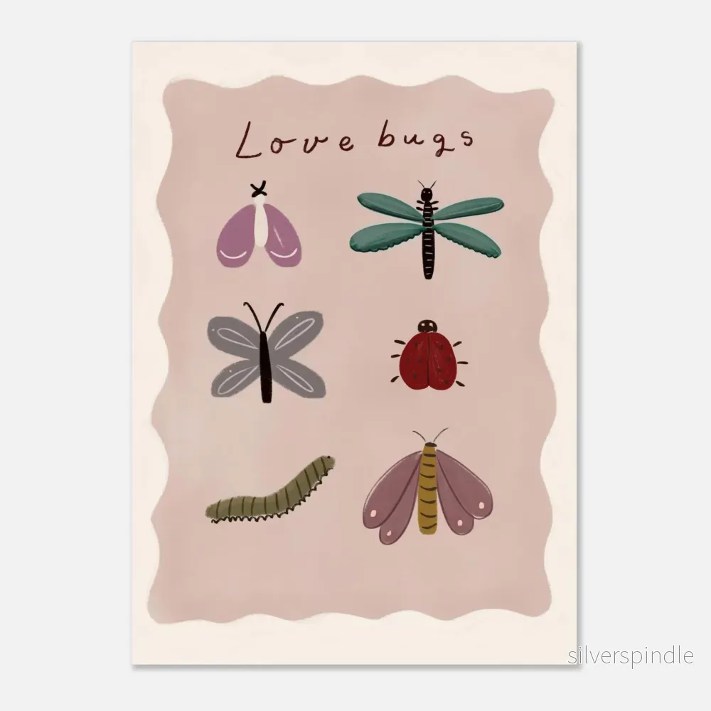 Insektsposter Love Bugs Rosa - Bild 2