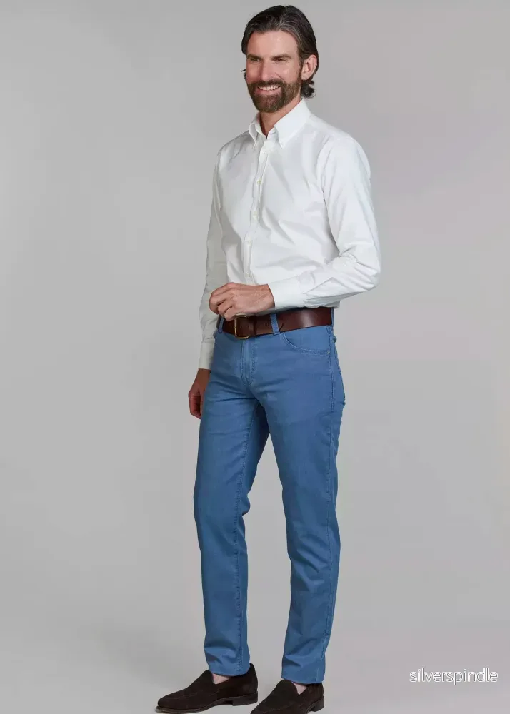 Hansen & Jacob 5-pkt twill melange Blue - Bild 3