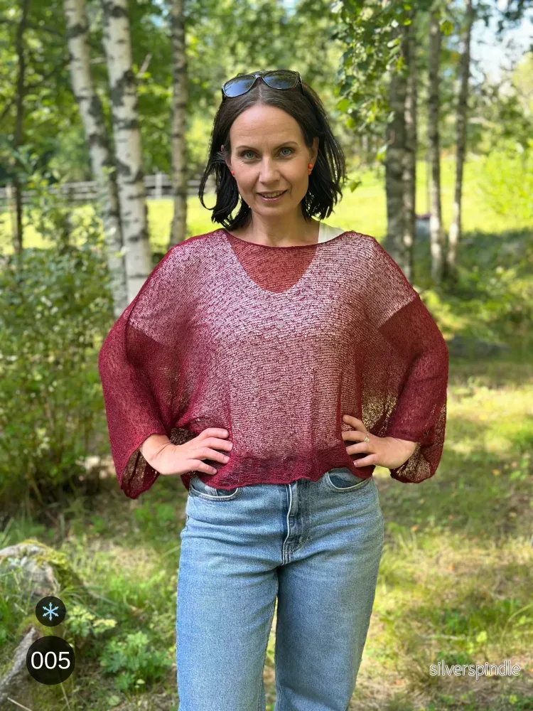Lebar Poncho – Finstickad poncho med ärmar i 60+ färger - Bild 3