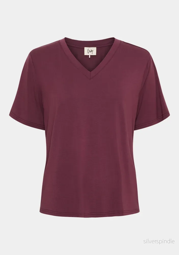 Gritt V-Neck T-Shirt – Wine Gritt V-Neck T-Shirt – Wine