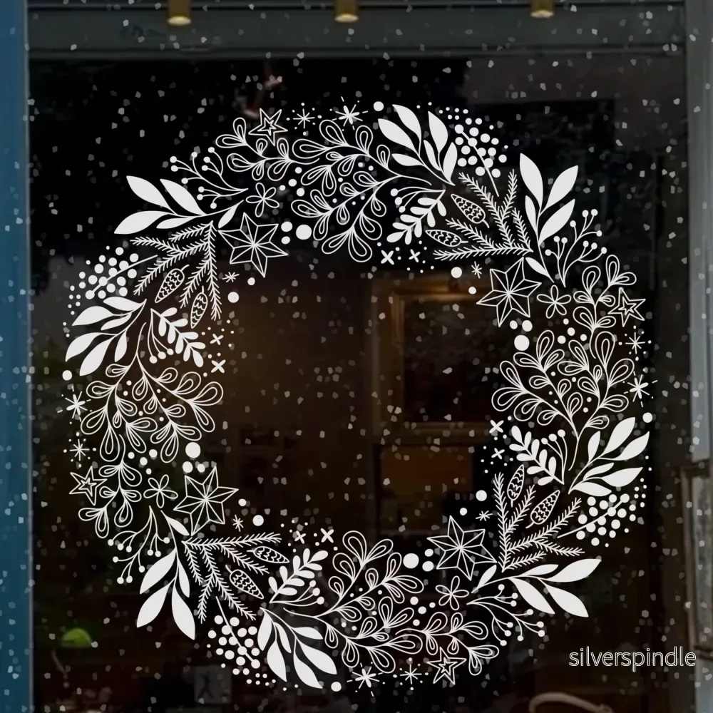 Julkrans Boho Botanisk – Digital Fönstermall - Bild 2