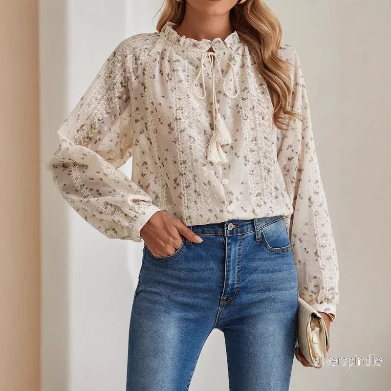 Sophie | Elegant Blommig Långärmad Blus för Dam - Bild 2