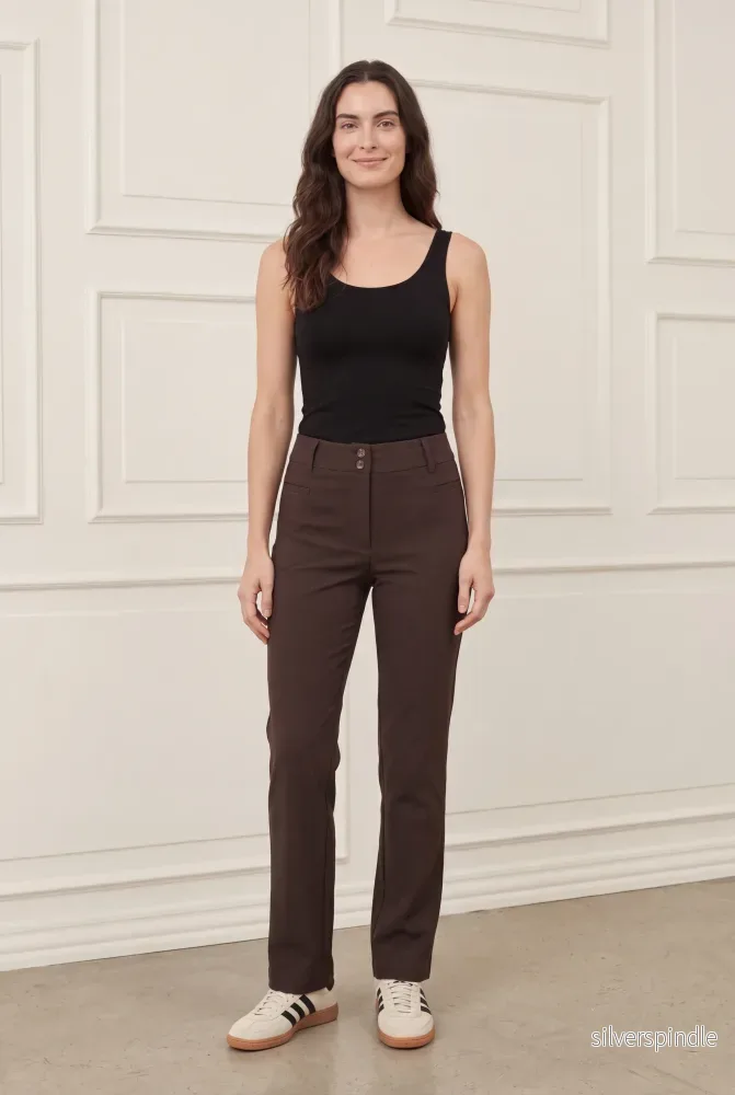 Firenze Straight Pant - Dark brown - Bild 3