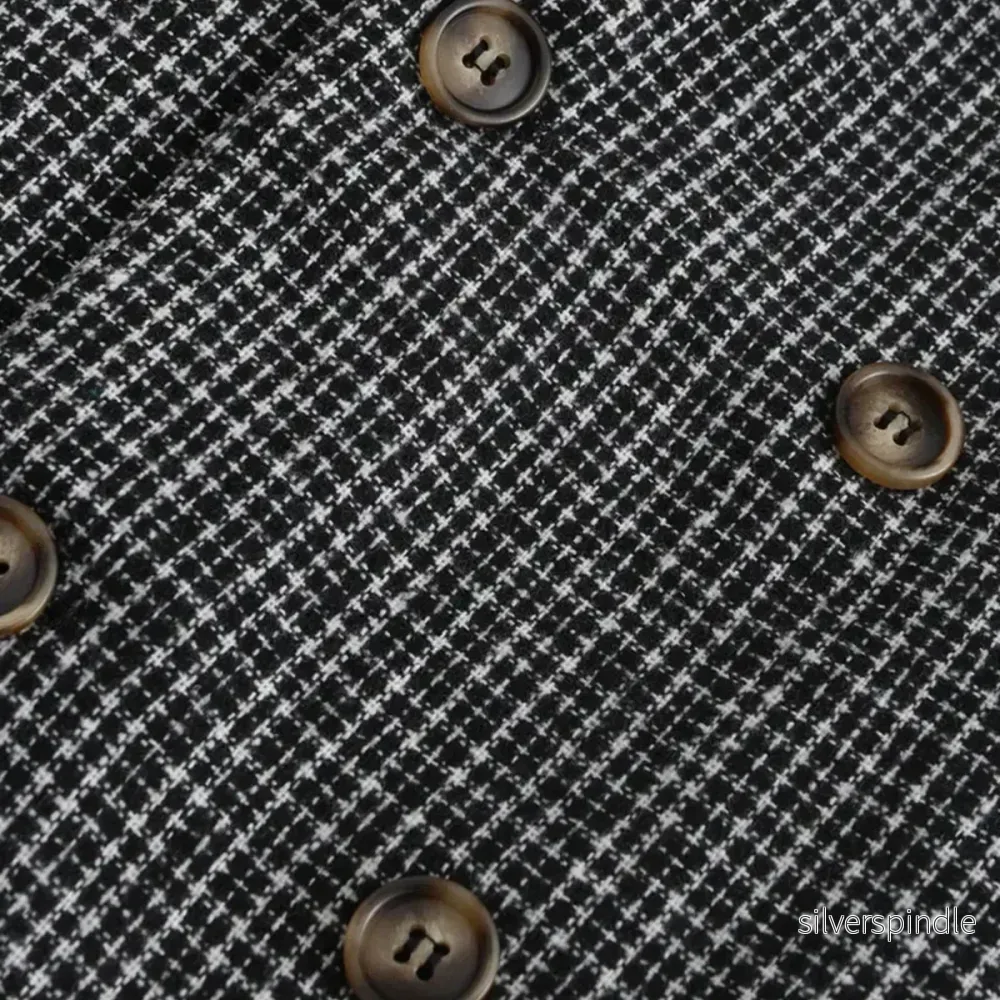 Skräddarsydd Kavaj | Dubbelknäppt Slim Fit Blazer med Rutmönster | Elegant Design för Mångsidiga Tillfällen - Bild 3