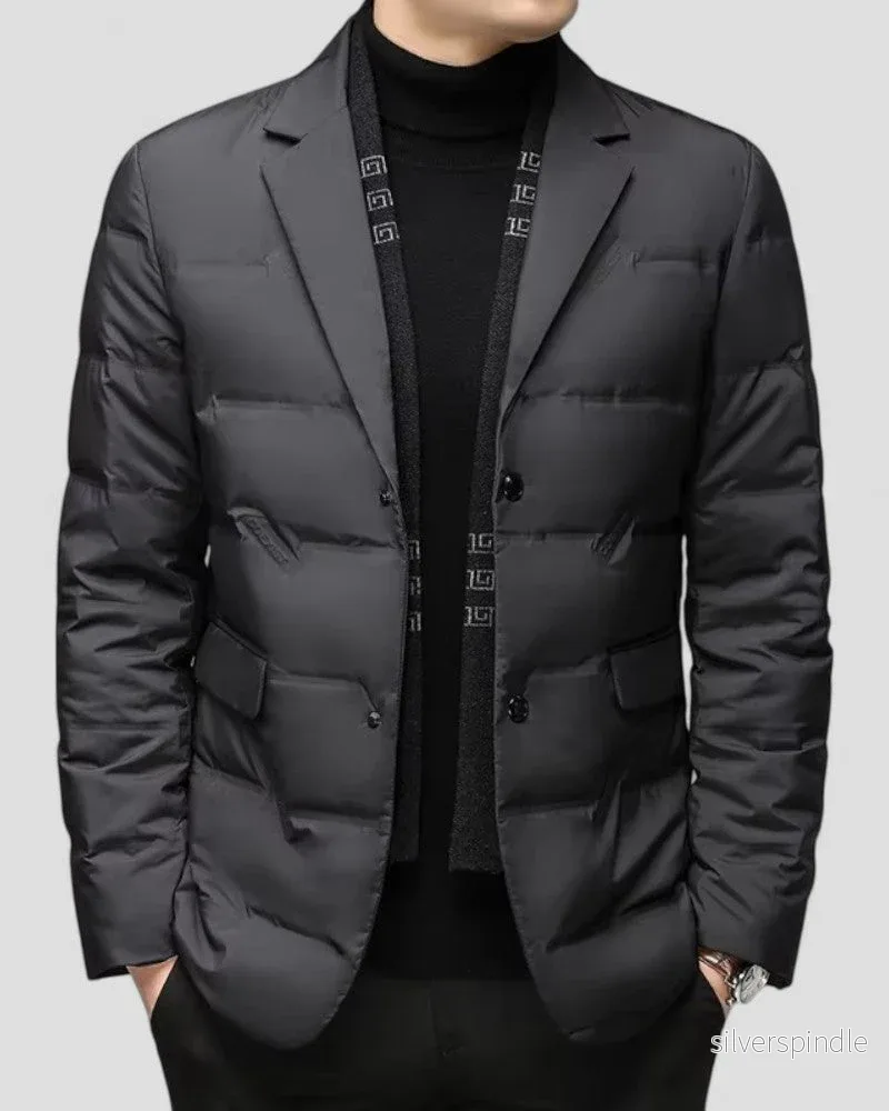Elegant Kavaj Jacka för Män med Vadderad Design | Perfekt för Smart Casual