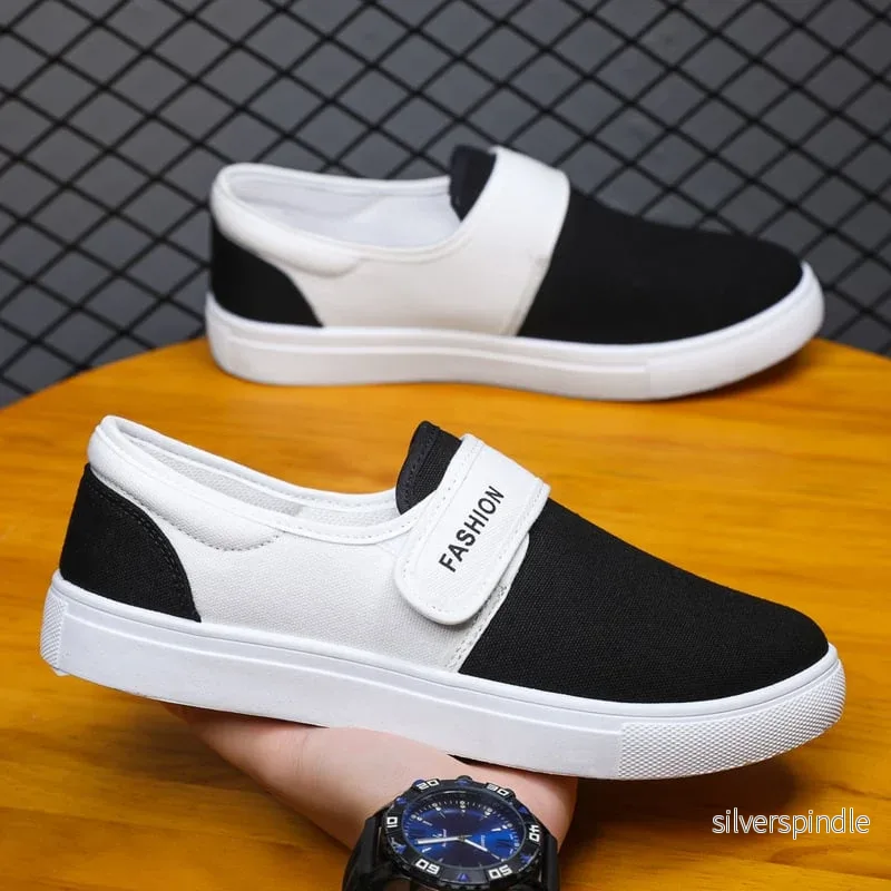 Ethan | Låga Herrsneakers med Kardborreband och Platt Sula