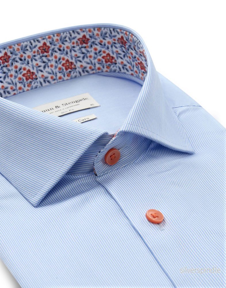 BS Wael Slim Fit Skjorta - Light Blue/White - Bild 2