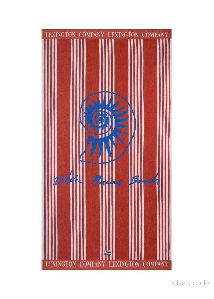 Lexington Long Island Beaches Cotton Velour Coral