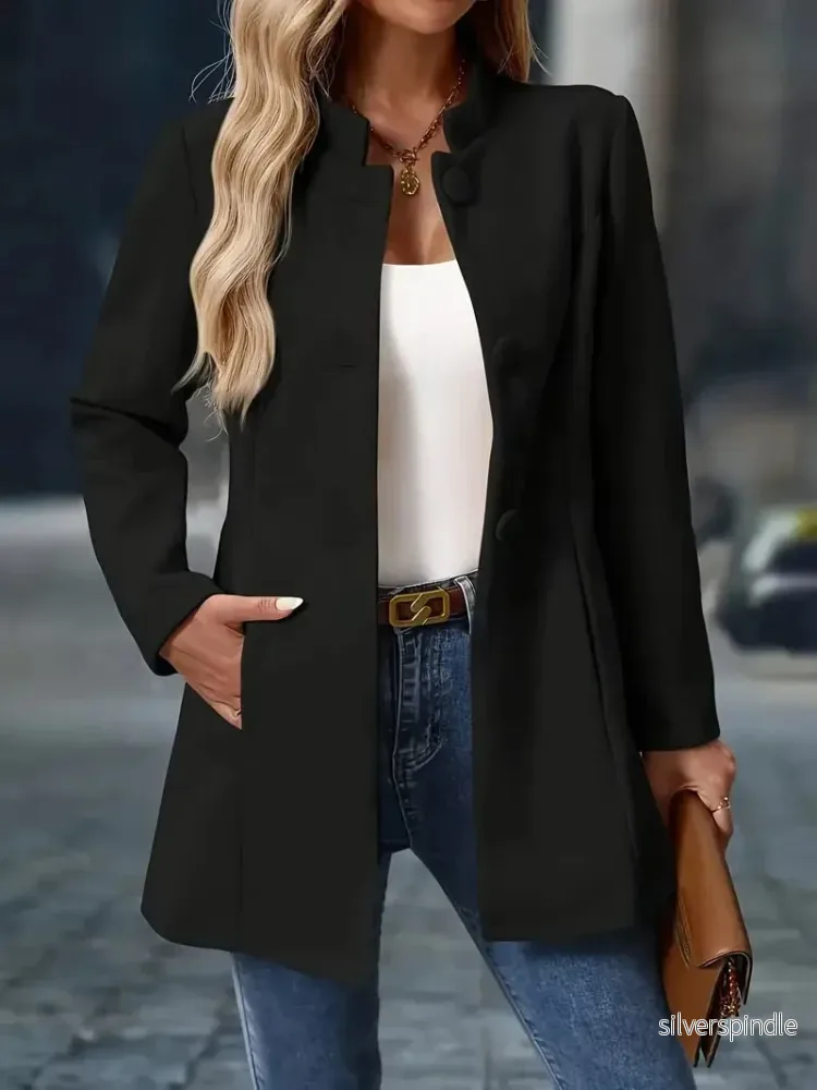 Olivia | Elegant Lång Vinterrock med Knäppning - Bild 2