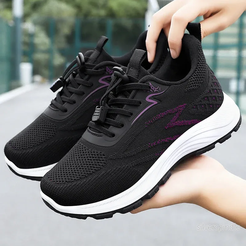 Sophie | Ventilerande Sneakers Dam med Flyknit och Snörning - Bild 3