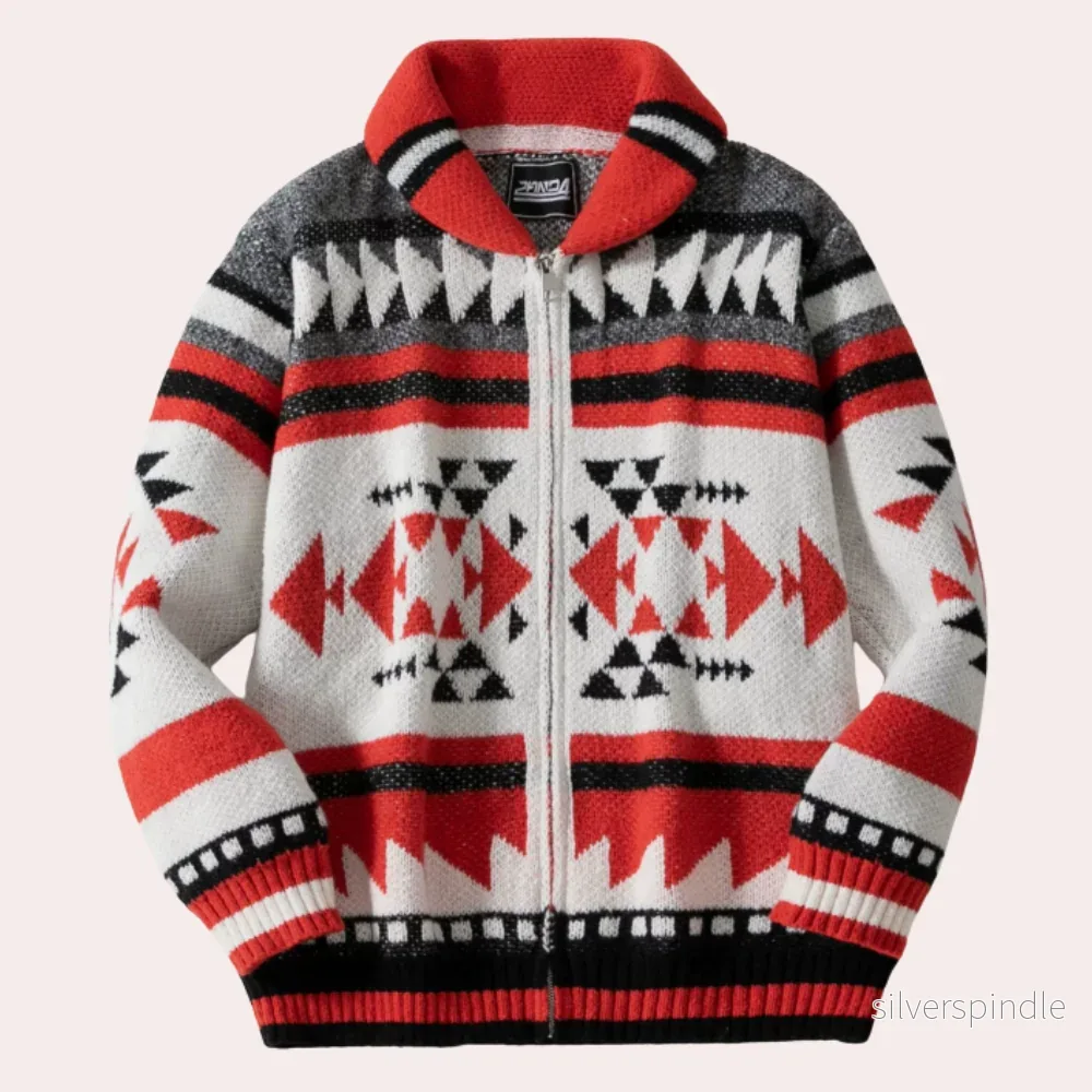 Stilren Röd Cardigan för Män med Dragkedja och Modern Passform | Mångsidig Lager för Eleganta Utseenden Stilren Röd Cardigan för Män med Dragkedja och Modern Passform | Mångsidig Lager för Eleganta Utseenden