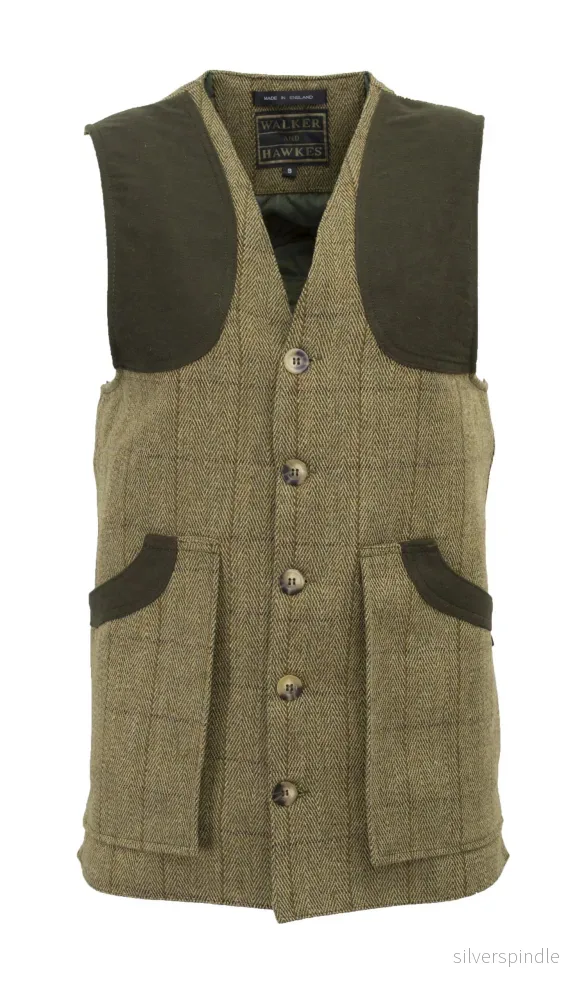 Walker & Hawkes Windsor - jaktväst tweedväst Light Sage